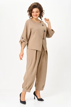 Костюм брючный 1436-1 бежевый Michel Chic