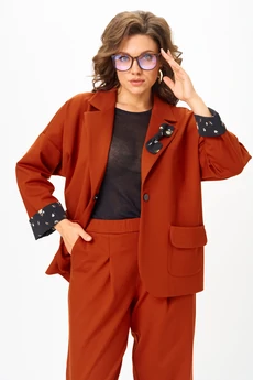 Костюм брючный 1437 терракот Michel Chic