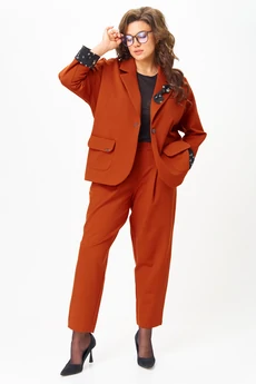 Костюм брючный 1437 терракот Michel Chic