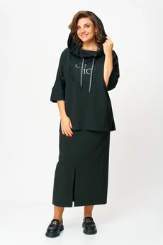 Костюм с юбкой 1438 изумрудный Michel Chic