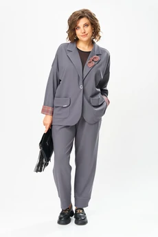 Костюм брючный 1441 грей Michel Chic