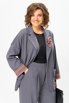 Костюм брючный 1441 грей Michel Chic
