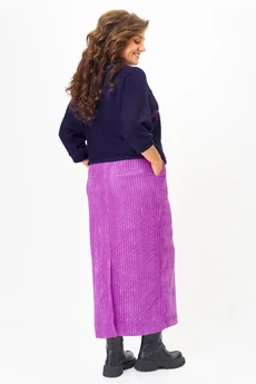 Костюм с юбкой 1442 синий + пурпурный Michel Chic