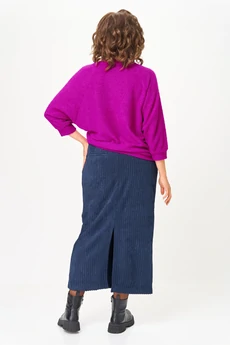 Костюм с юбкой 1442 пурпурный + синий Michel Chic