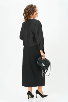 Костюм с юбкой 1443 черный Michel Chic