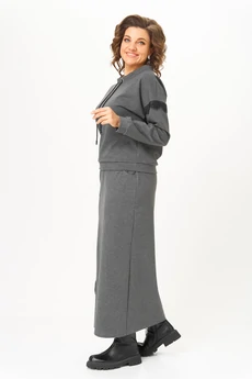 Костюм с юбкой 1444 графитовый Michel Chic