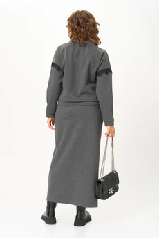 Костюм с юбкой 1444 графитовый Michel Chic