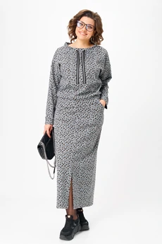 Костюм с юбкой 1444 серый лео Michel Chic
