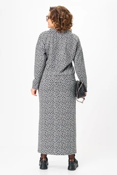 Костюм с юбкой 1444 серый лео Michel Chic