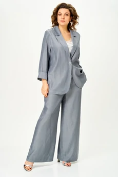 Костюм брючный 1446 стальной серый Michel Chic