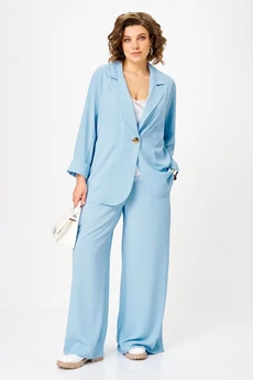 Костюм брючный 1446 небесно-голубой Michel Chic