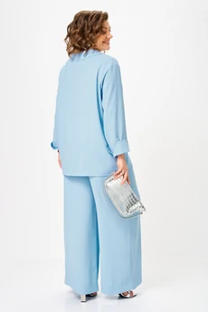 Костюм брючный 1446 небесно-голубой Michel Chic