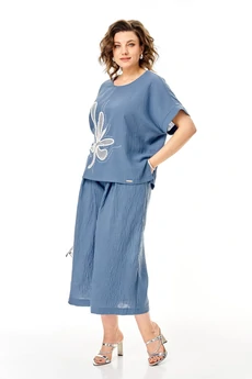 Костюм брючный 1451 грозовое небо Michel Chic