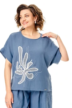 Костюм брючный 1451 грозовое небо Michel Chic
