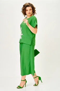 Костюм брючный 1451 весенняя зелень Michel Chic