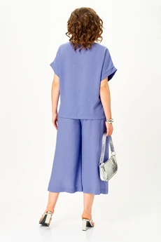 Костюм брючный 1451 пыльно-васильковый Michel Chic