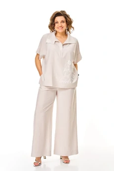 Костюм брючный 1455 карамельный мусс Michel Chic