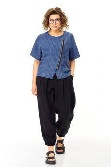 Костюм брючный 1457 черный + джинс Michel Chic