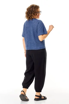 Костюм брючный 1457 черный + джинс Michel Chic