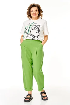 Костюм брючный 1458 матча + белый Michel Chic