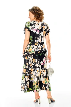 Костюм с юбкой 1460 цветочный Michel Chic