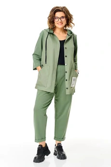 Костюм брючный 1461 зеленая дымка Michel Chic