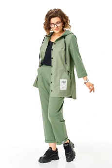 Костюм брючный 1461 зеленая дымка Michel Chic