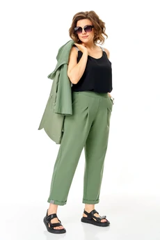 Костюм брючный 1461 зеленая дымка Michel Chic