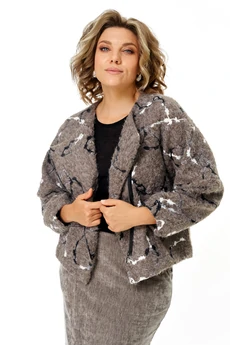 Костюм с юбкой 1465 шелковый пепел Michel Chic