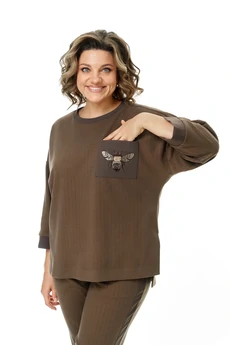 Костюм брючный 1474 бронзовый Michel Chic