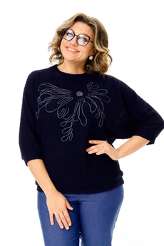 Костюм брючный 1475 синий Michel Chic