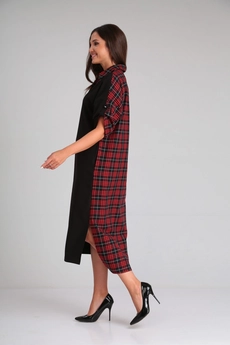 Платье 2134 черный + красный Michel Chic