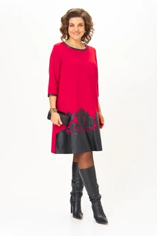 Платье 2140-1 красный Michel Chic