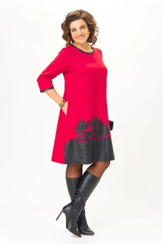 Платье 2140-1 красный Michel Chic