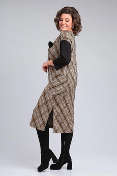 Платье 2150 черный + горчичный Michel Chic