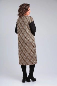 Платье 2150 черный + горчичный Michel Chic