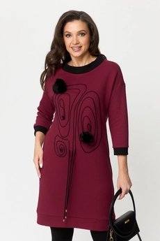 Платье 2153 бордовый Michel Chic