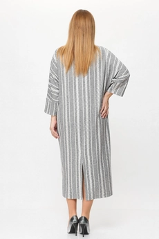 Платье 2157 серый + белый Michel Chic
