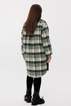 Платье 2159 зеленый + клетка Michel Chic