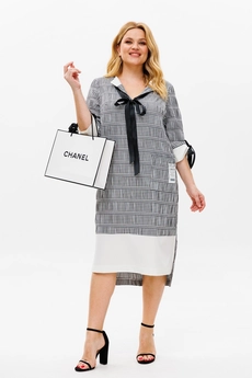 *Платье 2163 черный + белый Michel Chic