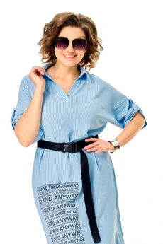 Платье 2167 голубой Michel Chic