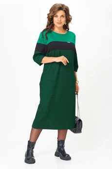 Платье 2188 зеленый + черный Michel Chic