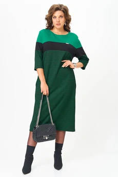 Платье 2188 зеленый + черный Michel Chic