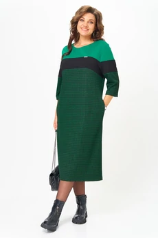 Платье 2188 зеленый + черный Michel Chic