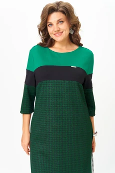 Платье 2188 зеленый + черный Michel Chic