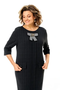 Платье 2204 графит + клетка Michel Chic