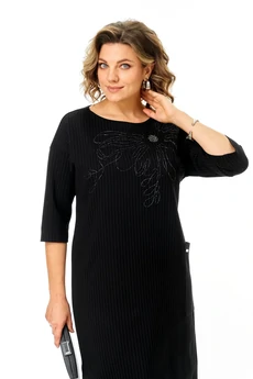 Платье 2206 графит + полоска Michel Chic