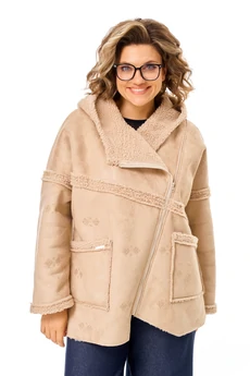Полупальто 369 кремовый Michel Chic