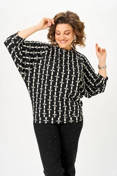 Джемпер 782-1 черный арабеск Michel Chic