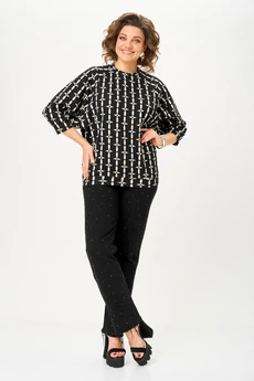 Джемпер 782-1 черный арабеск Michel Chic